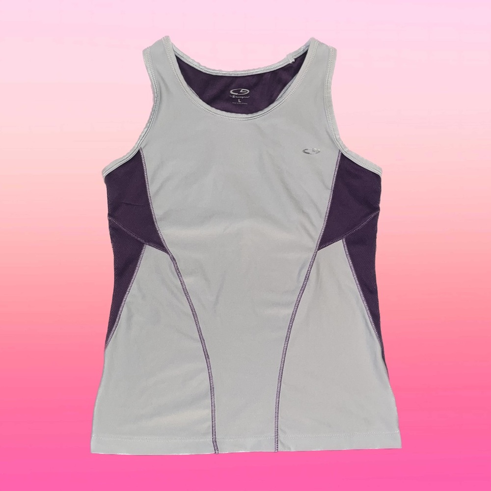 Champion Sleeveless Work Out top in Color Purple with Light Purple Size Large
